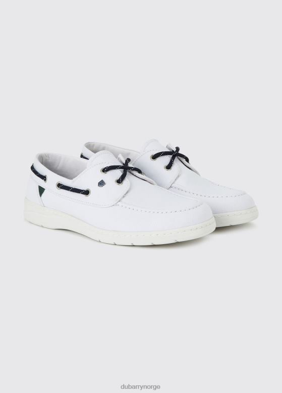 Dubarry kvinner biarritz lerrets dekksko 8ZDB892 fottøy hvit