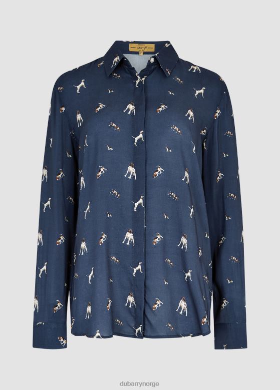 Dubarry kvinner skjorte med daphne hound print 8ZDB8707 klær marinen
