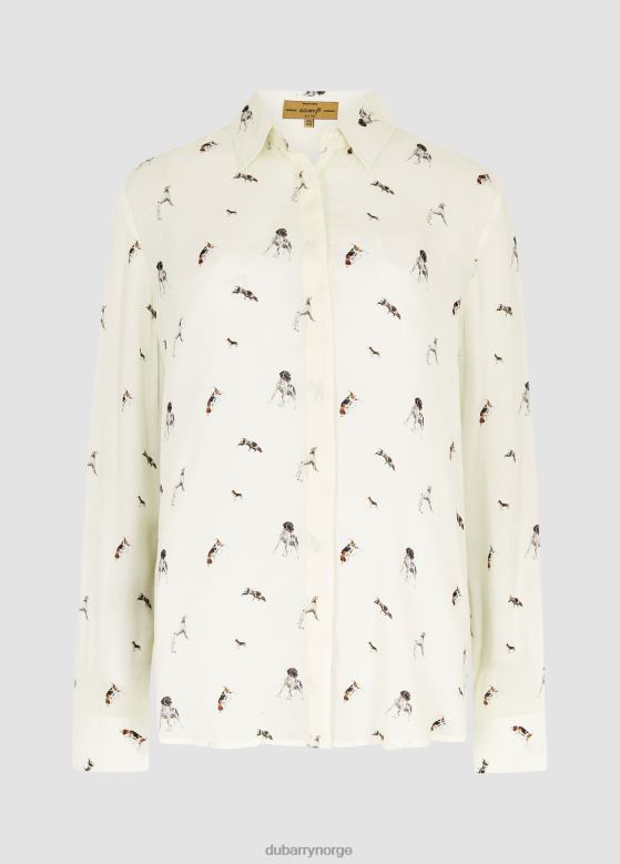 Dubarry kvinner skjorte med daphne hound print 8ZDB8708 klær krem