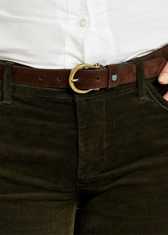 Dubarry kvinner buegang belte i semsket skinn 8ZDB8334 tilbehør sigar